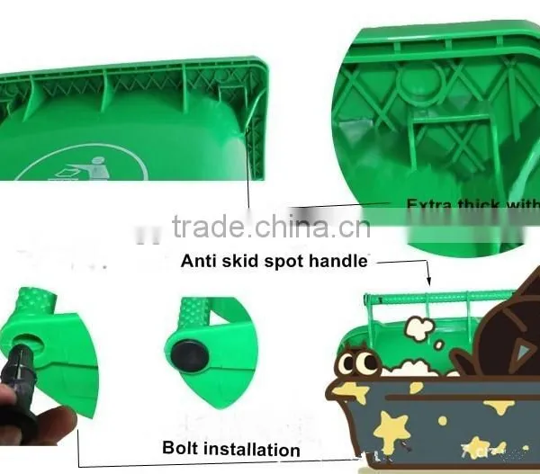 Outdoor Plastic Solid Recycling Wheelie Bin 240 Litre photo-5