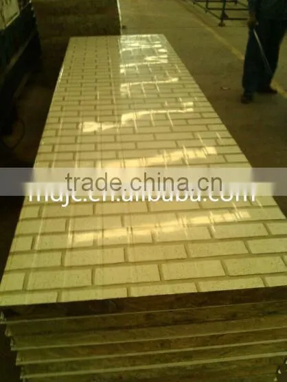 2016 Brick Pattern Color Coated Galvanized Rock Wool Sandwich Panel