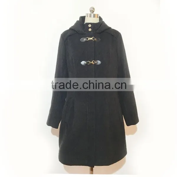 2016AW Woolen Garment Customized Woman's Fashion Long Coats Four Buckle