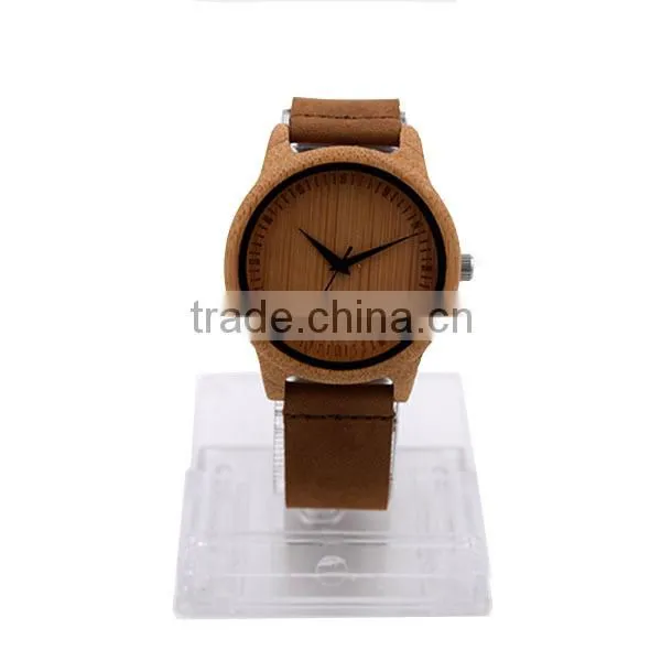 2016 Handmade Leather Watch Strap Bamboo Wooden Watch Trade Assurance photo-2