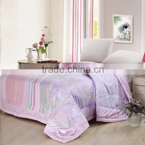 Luxury 3d Floral Printed Quilting Comforter Set , Cotton/poly Filling Quilt