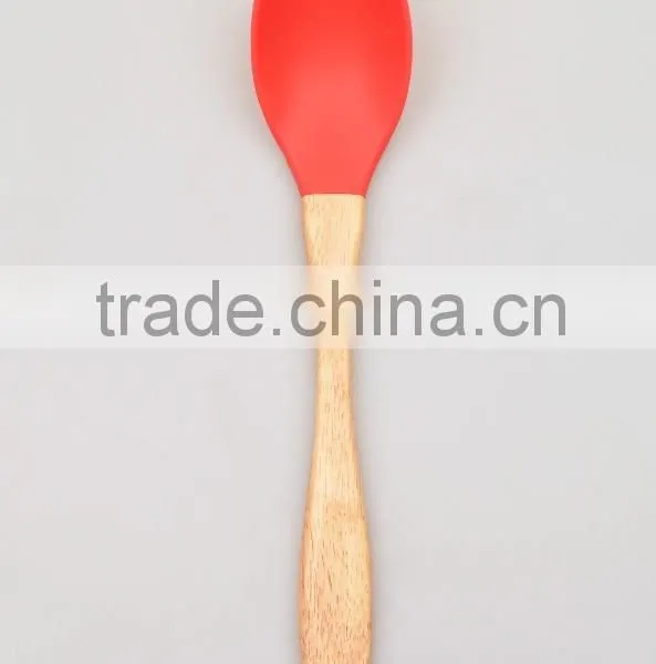 Beautiful in Desigh LFGB Testing Silicon Kitchenware With Ruber Wooden Handle photo-2