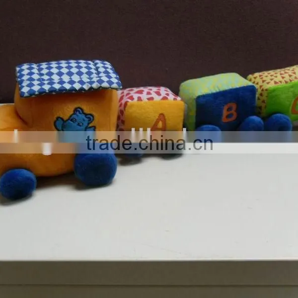 Plush colorful baby education Train toys for infant