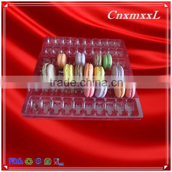 60 Macaron Tray With Clear Plastic Pacakging