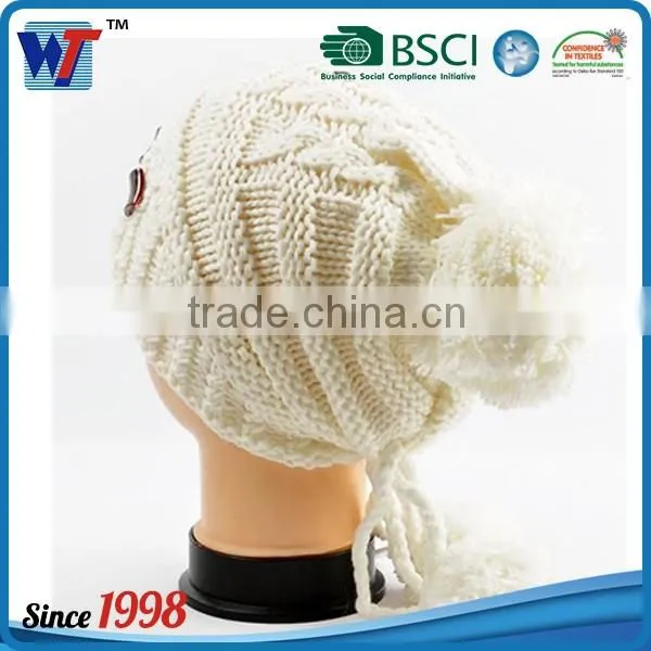 High Quality Pom Pom Cheap Custom Winter Hat Knitted Beanie Knitted Hat photo-6
