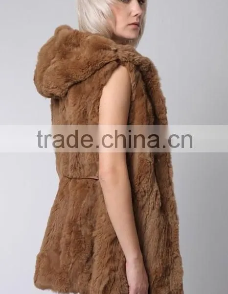 2015 New Arrival Rex Rabbit Fur Vest for Women RV10 photo-6