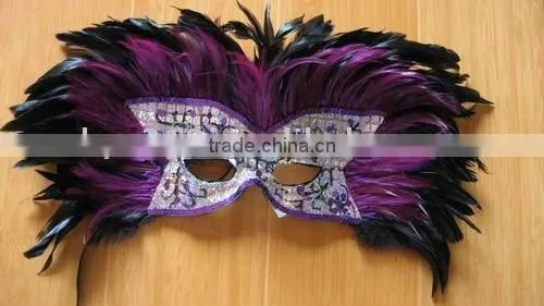 Bat and Sequin Feather Mask