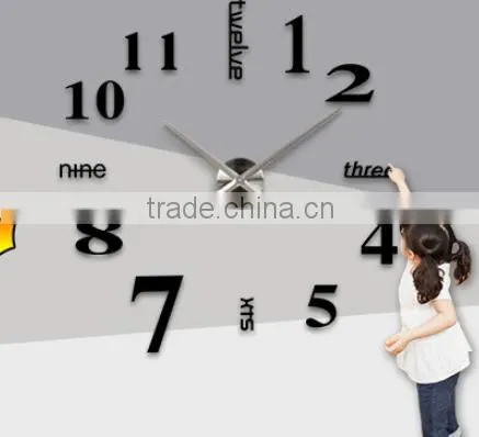 Excellent Luxury DIY 3D Wall Clock Mirror Stickers Watch!