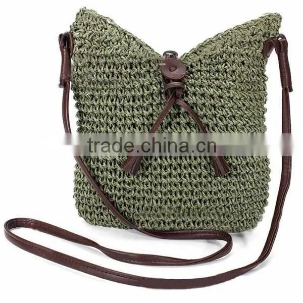 2016 New Design Fashion Woven Shoulder Bags Straw Summer Women Weave Crossbody Beach Travel Handbag photo-3
