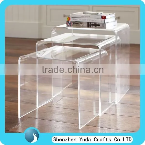 Factory Made Plexiglass Console Tables Stacking Clear Acrylic Nesting Table Set photo-3