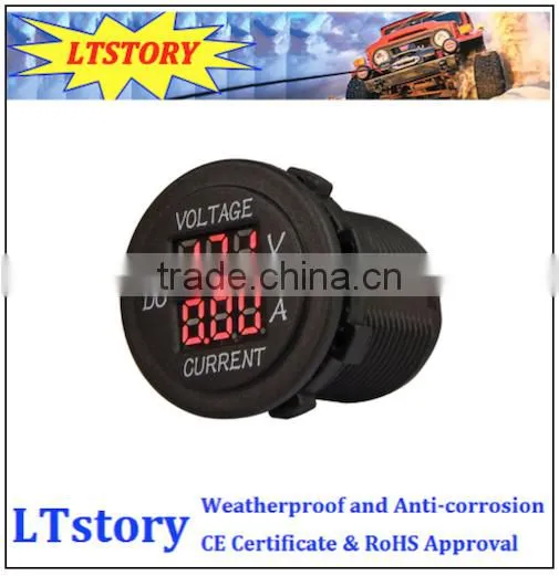 2016 NEW! DC Waterproof Round Digital Voltmeter and Ammeter Socket