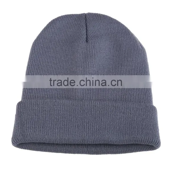 Free Simple Customized Plain Hat 100% Acylic Adult Knit CC Beanie Hat photo-5