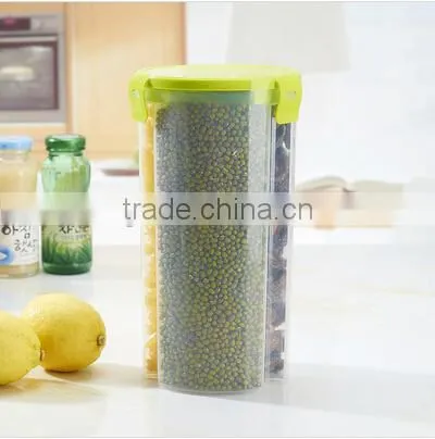 Wholesale Stock Kitchen Seal Dustproof Moistureproof 3 Lattices Fresh Barrel Food Bucket photo-5