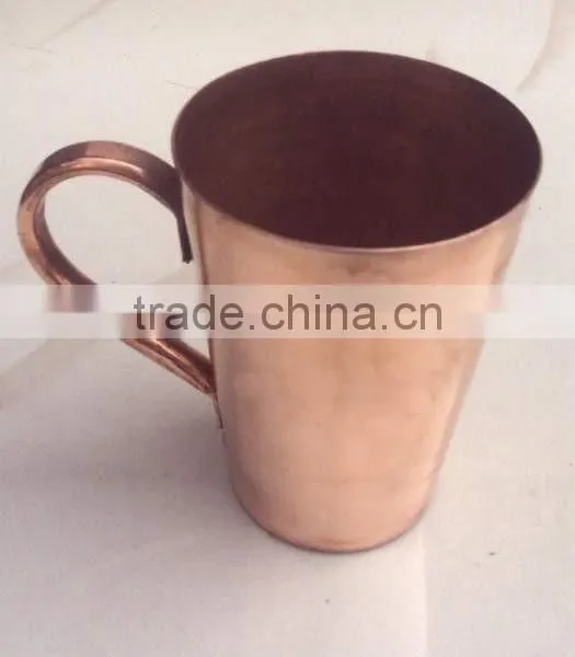CUP SHAPE MOSCOW MULE SOLID COPPER MUG WITH COPPER HANDLE , COPPER MUG FOR VODKA & MOSCOW MULE, MOSCOR MULE COPPER CUP photo-2