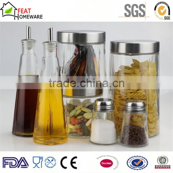 Hot Sale Glass Oil Vinegar Bottle Pasta Storage Canister Jar