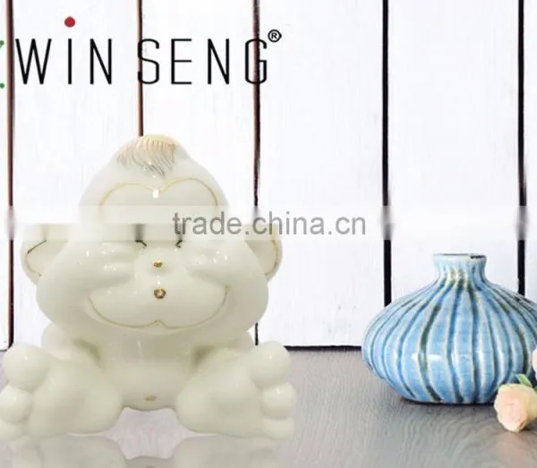 White Color Ceramic Baby Wise Monkey Home Decoration photo-2