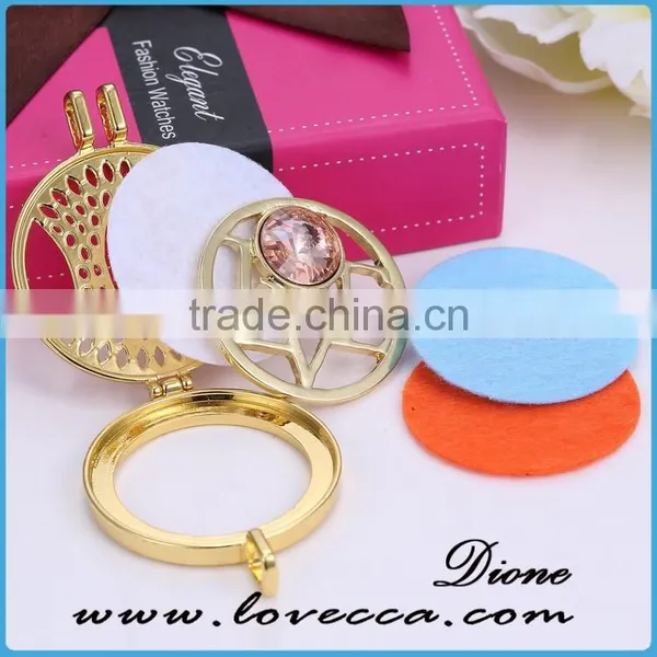 2017 Hot New Products Gold Locket Designs Diamond Diffuser Perfume Locket photo-3
