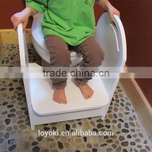 Wood Potty Step Stool Kids Toilet Step Stool With Handrail photo-3