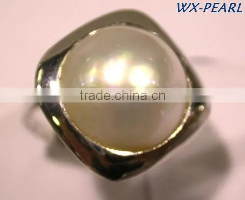 Cross Charm Ring and a Tiny Freshwater Pearl Ring Tahitian Pearl Ring photo-2