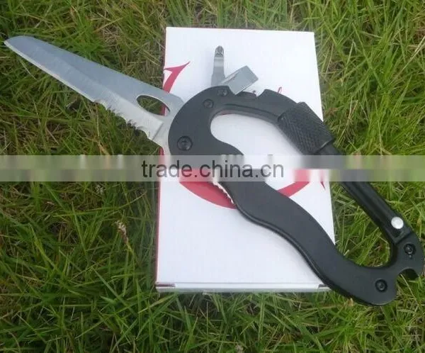 Outdoor Multifunction Climbing Carabiner Tool With Survival Knife photo-3