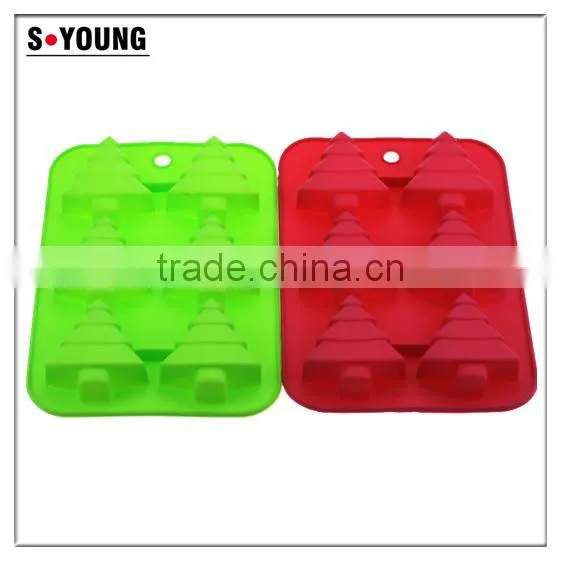 11032 Fashion Colored Christmas Tree Leaf-shape Silicone Cake Mould photo-2