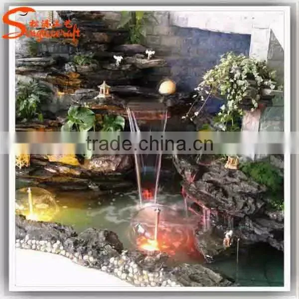 2015 Home Decor Indoor Fiberglass Artificial Rock Waterfall Lowes Water Fountains photo-4