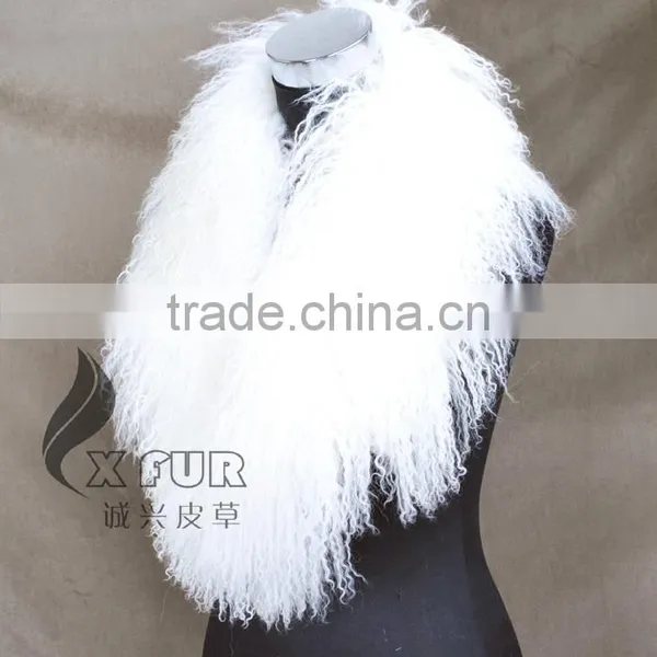 CX-A-52D Garment Accessories Big Size Custom Mongolian Lamb Fur Collar photo-5