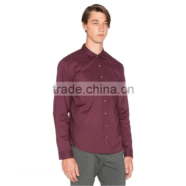 OEM High Quality New Fashion Business Plain Color Satin Shirts for Men photo-2