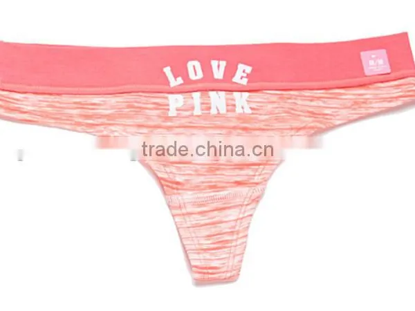 2017 China Manufacturer Personalized Your Own Brand Logo Design 95% Cotton 5% Spandex Private Label Women Hot Sexy T-Back Thongs