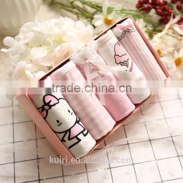 Women's Underwear Cartoon Panties Cute Pink Knickers Comfortable Cotton Briefs photo-2