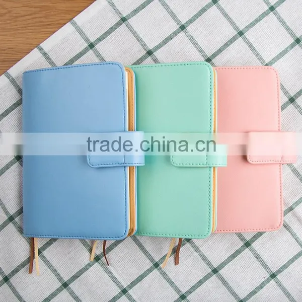 A6 Size PU Cover Agenda Planner With Metal Clasp Case Bound Diary Customizable Office Notebook photo-2