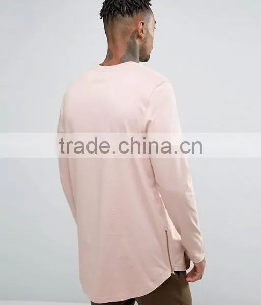 Guangzhou Shandao OEM Wholesaler Casual Summer Plain Dyed 200g 80% Cotton 20% Polyester Custom Long T Shirts photo-3