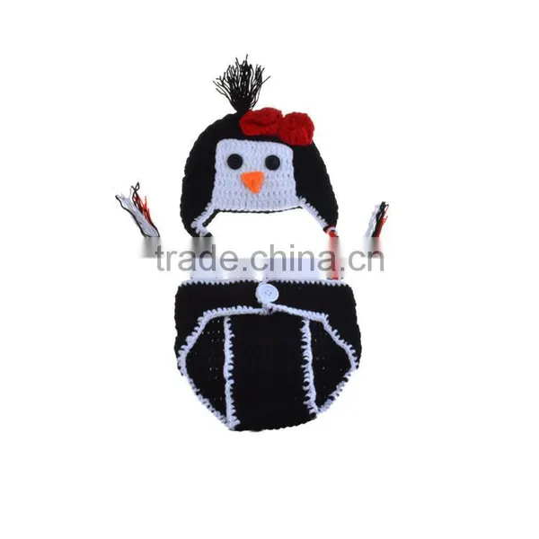 Penguin Newborn Baby Girls Boys Crochet Knit Costume Photo Photography Prop Outfits photo-6