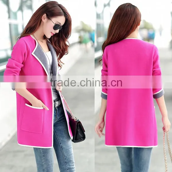 B41006A 2017 Wholesale Women Big Size Clothes Fashion Long Sleeve Simple Cardigan photo-4