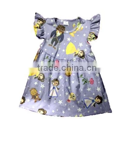 Lace Fold Cute and Charming Flowers Cool Ventilated Girl Striped T-shirt Unique Kids Frock Designs Pictures photo-3