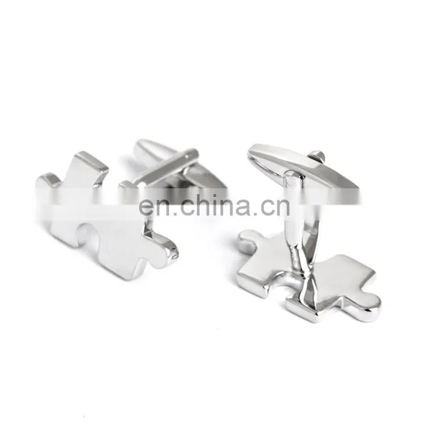 Novelty Silver Jigsaw Shirt Cufflinks photo-4