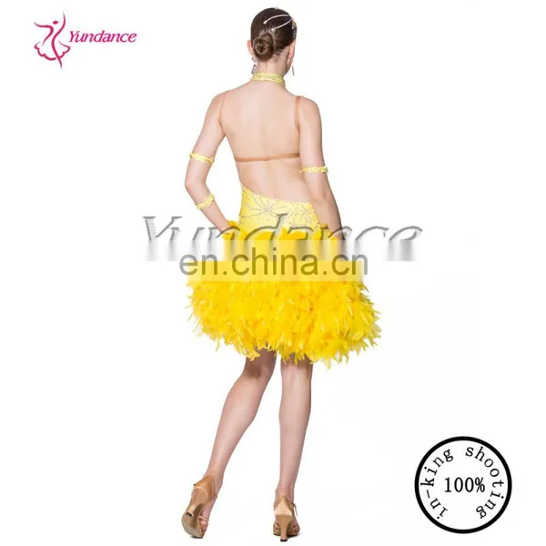 Fashion Yellow Girl Dance Clothing Dance Dress 2016 L-1033 photo-3