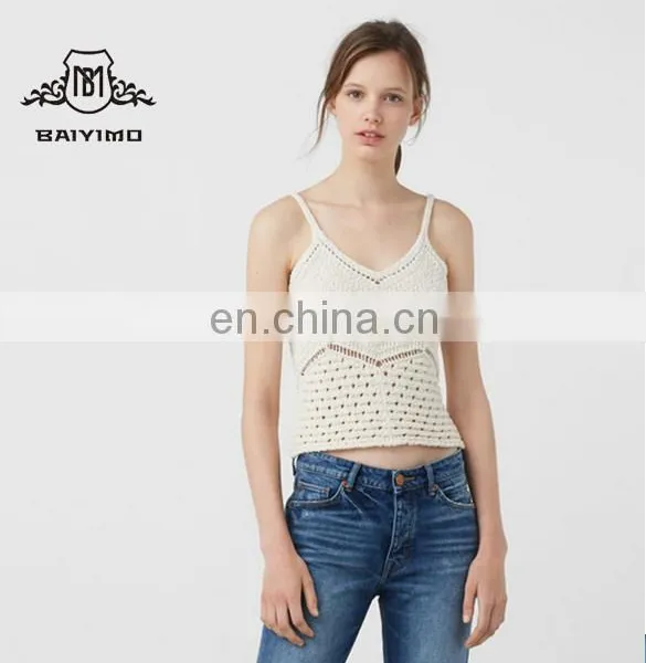 2017 BAIYIMO Hot Sale Latest Design Summer Sleeveless Women Tank Top