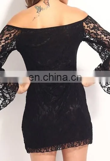 Pure Color Casual off Shoulder Dress photo-4