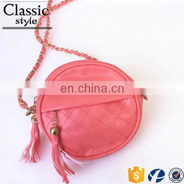 CR Europe Market Expert Fashion Wholesale Round Shape Tassels Zipper With Long Chain Women Purse Gry Lunch Bags for Kids photo-5