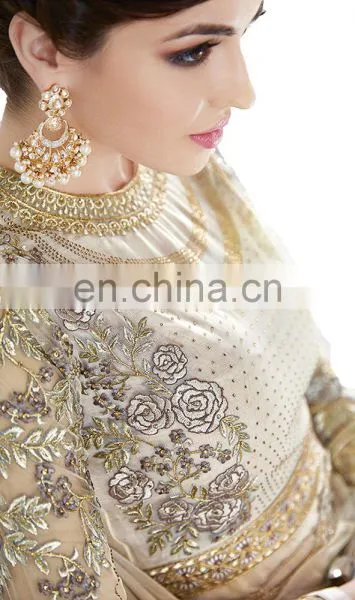 2017 Wedding Engagement Wear Anarkali Net Gown ( Heavy Embroidery Work Semi-Stitched Dress Material ) photo-4