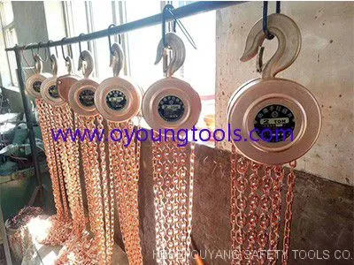 Non-Sparking Manual Lifting Chain Hoist Block,CAP 2 TON,Copper Beryllium FM Certificate