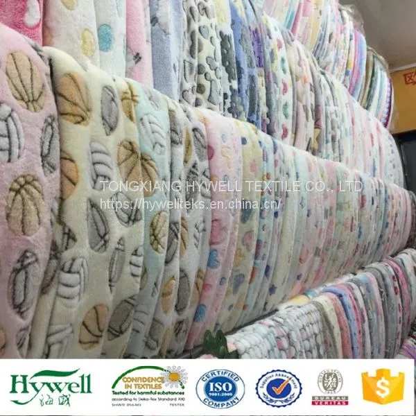 100% Polyester Flannel Coral Fleece Fabric for Blanket, Bathrobe, Pajamas