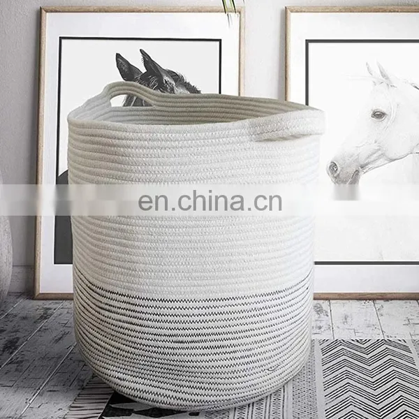 2020 Best Selling Foldable Environmental Protection Cotton Rope Sundries Cotton Small Storage Baskets