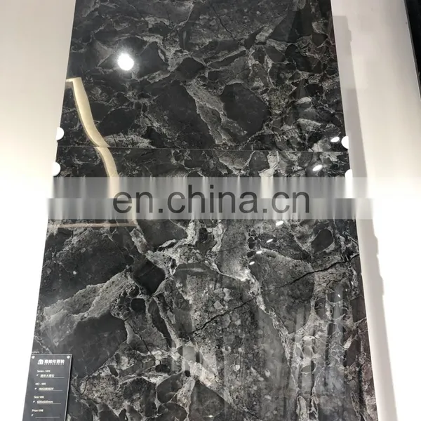 Fohan Kajaria Tiles 600x600 Color Body Dark Black Full Polished Glazed Marble Stone Porcelain Tiles JM63803DF photo-5