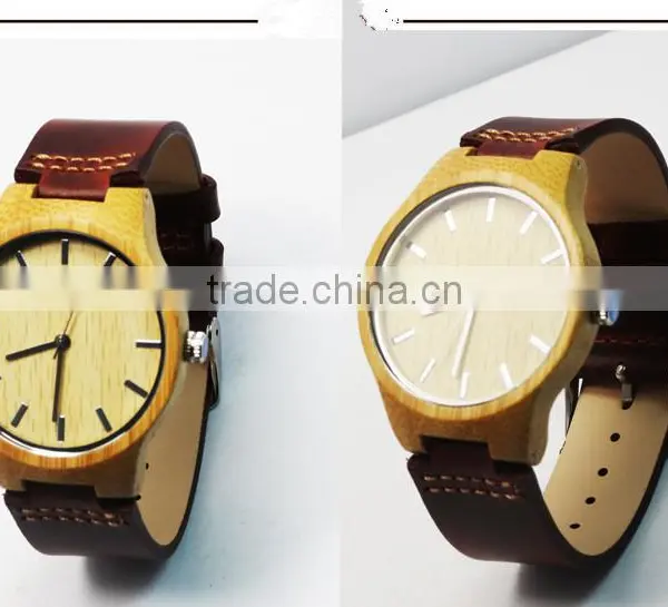 Pair 100% Natural Bamboo Watch New Arrival Women Wristwatches High Quality Vintage Style for Couples photo-3