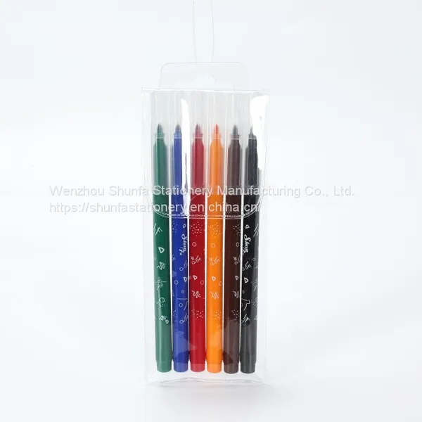 Factory Price Good Quality 12 Colors Non-Toxic Ink Felt Pen Student Kid Art Washable Fiber Tip Watercolor Pen photo-2