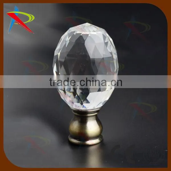 Transparent Crystal Brass 19mm Albania Blind Finials /drapery Finials photo-2