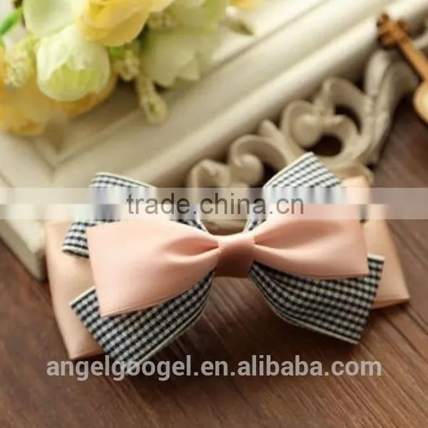 Fancy Plaid Lace Ribbon Bow Hair Accessories Hairpin Table Legs MY-IA0008 photo-2