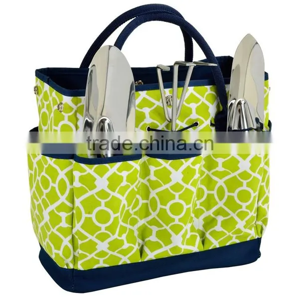Printed Green Canvas Garden Tote Bag, Popular Design High Quality Nylon Ladies Garden Bag,custom Printed Canvas Garden Tote Bags photo-3